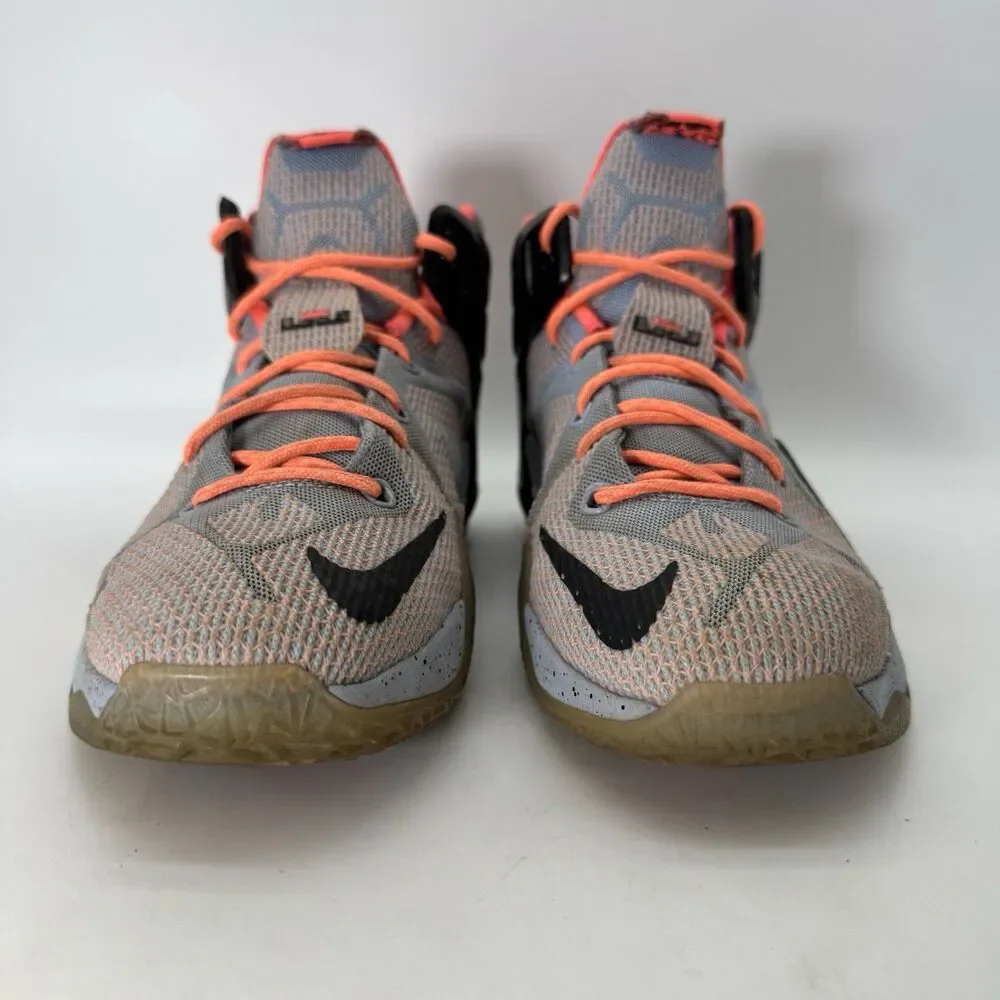 Nike Lebron XII GS Aluminum Sunset Glow 685181-488 sz 7Y Easter Athletic Sneaker
